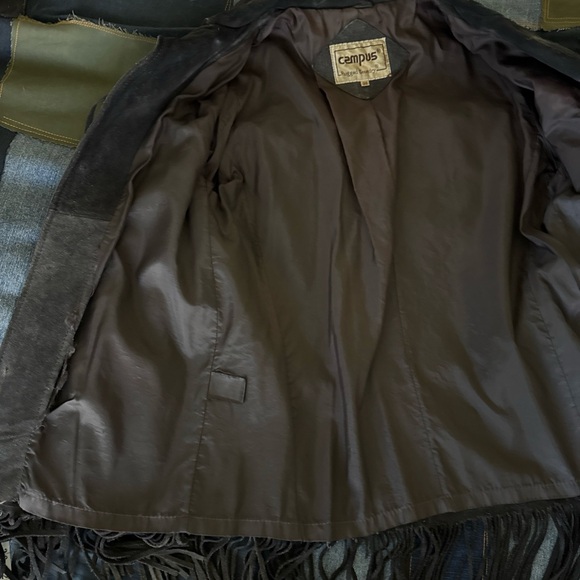 Vintage Black Suede Fringe Leather Jacket - Picture 14 of 16